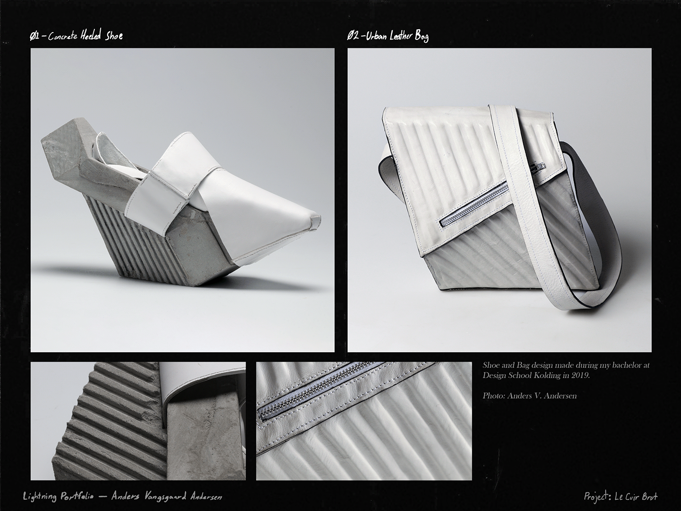 fashion accessory design Brutalism accessories shoe design bag design leather avant garde Urban Design Student work