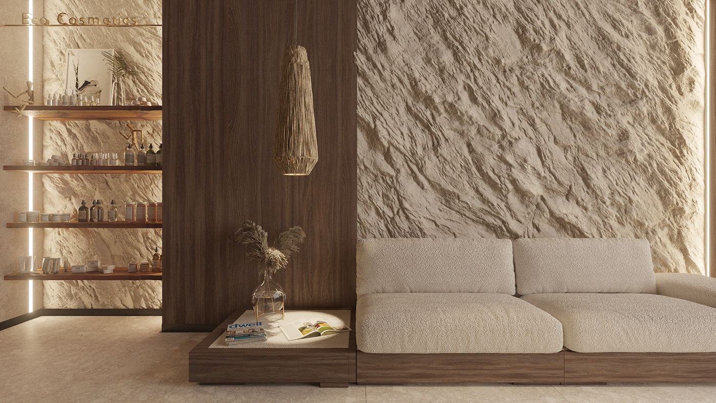 3D design Interior massage meditation relax Render salon Spa spa design