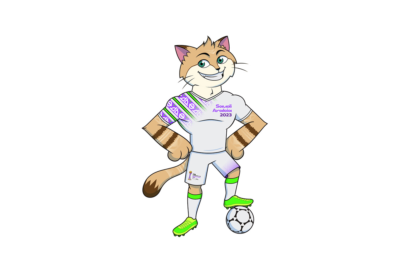 Sand Cat Mascot Character design  FIFA soccer world cup Cat Saudi Arabia jeddah Haddaf