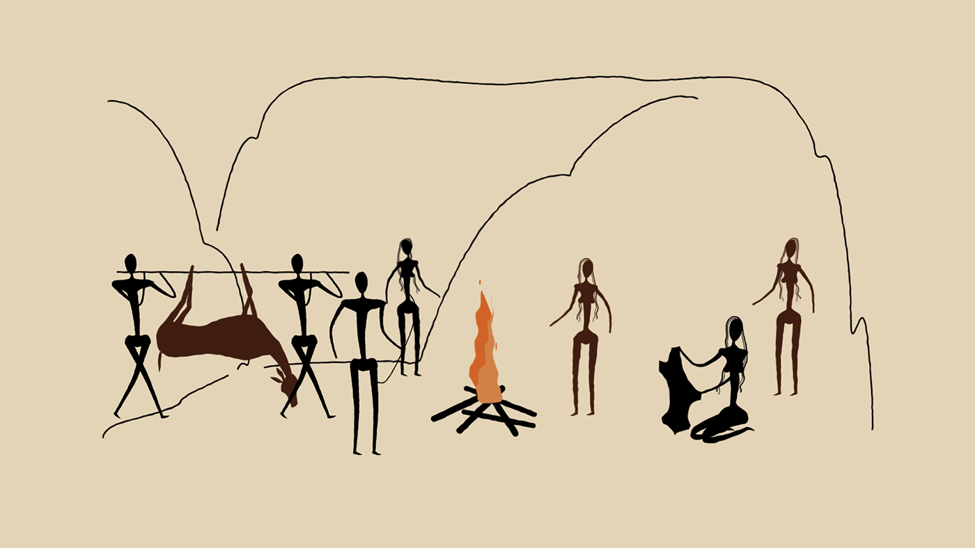 after effects cave CAVE PAINTINGS character animation Character design  educational motion museum prehistoric age San Marino