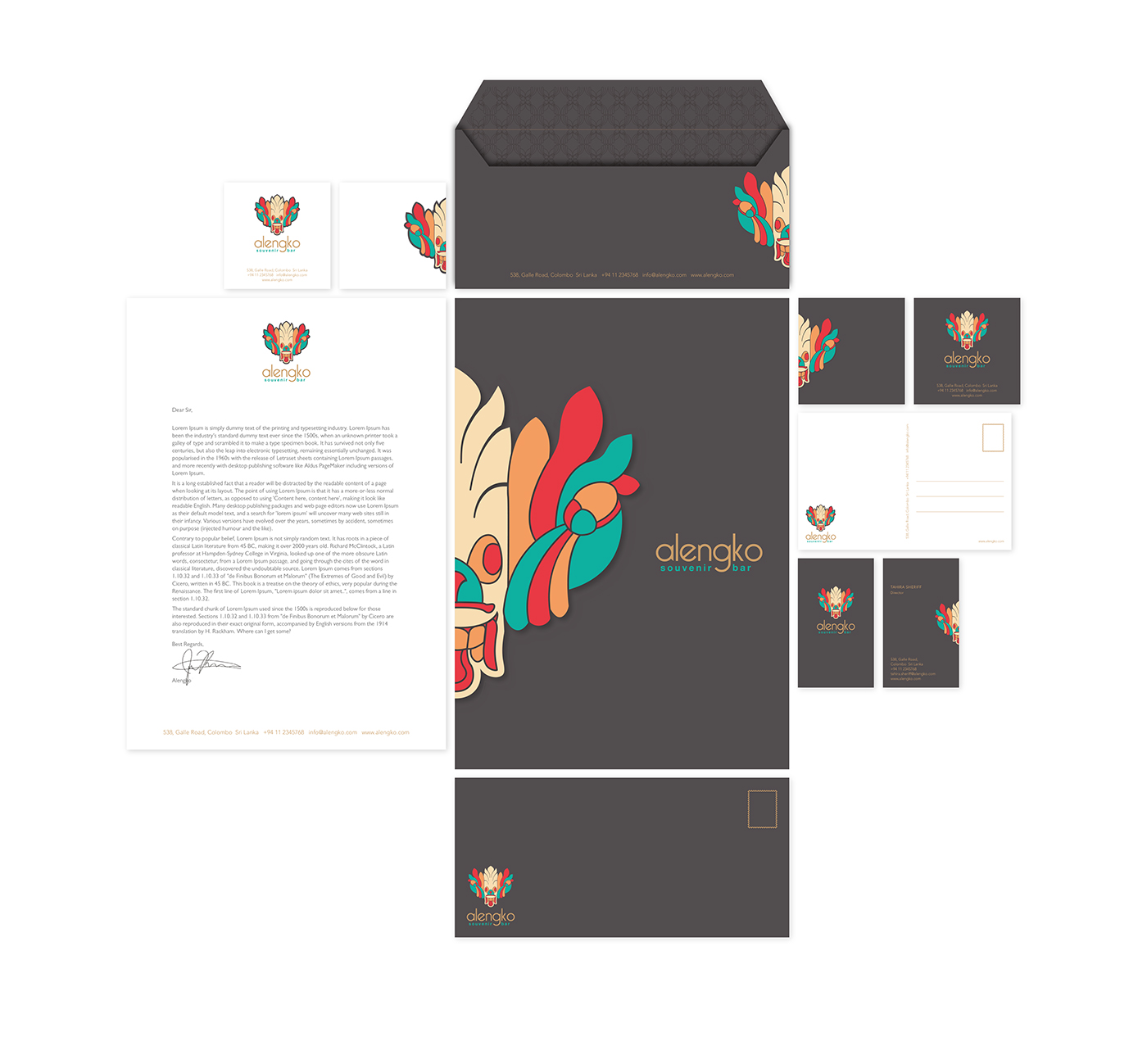 Alengko colombo Sri lanka branding  Graphic Designer Packaging ravana Yaka Mask rakshasa Yaksha