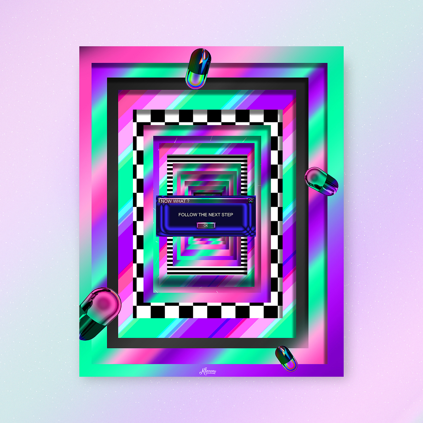everydays vaporwave aesthetic glitchy freestyle poster artwork klarens  iridescent chromatic