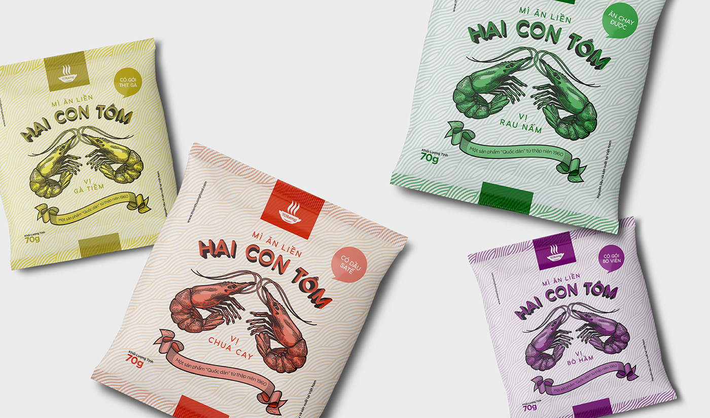 Advertising  branding  Identity Design instant noodles Packaging redesign vietnamese food