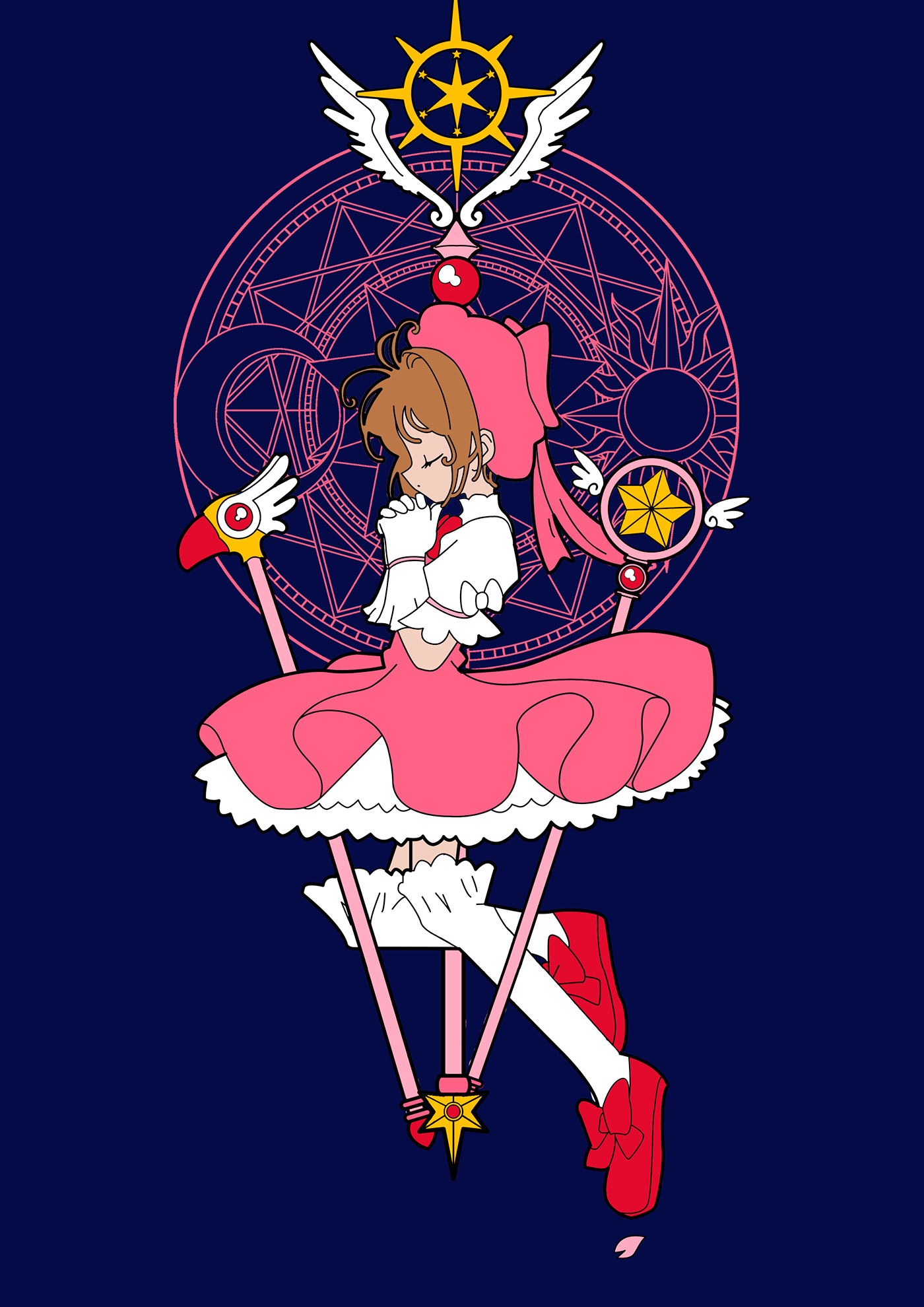 sakura card captor camiseta anime pampling ilustracion cazadora cartas magia clamp