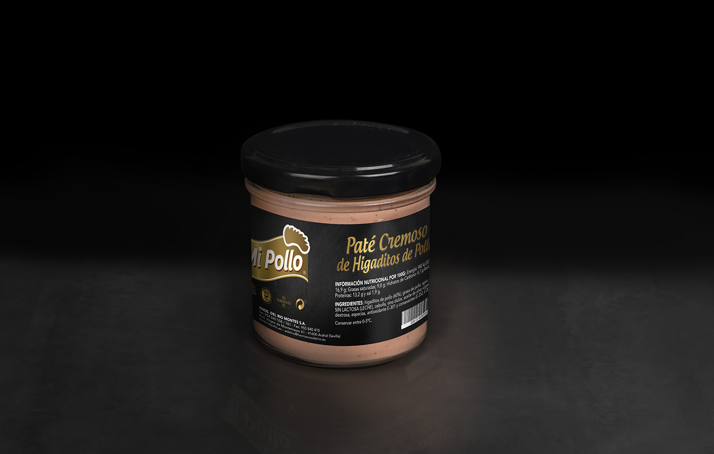 carne pate Packaging diseño gráfico ilustracion photoshop Tarro negro dorado oro