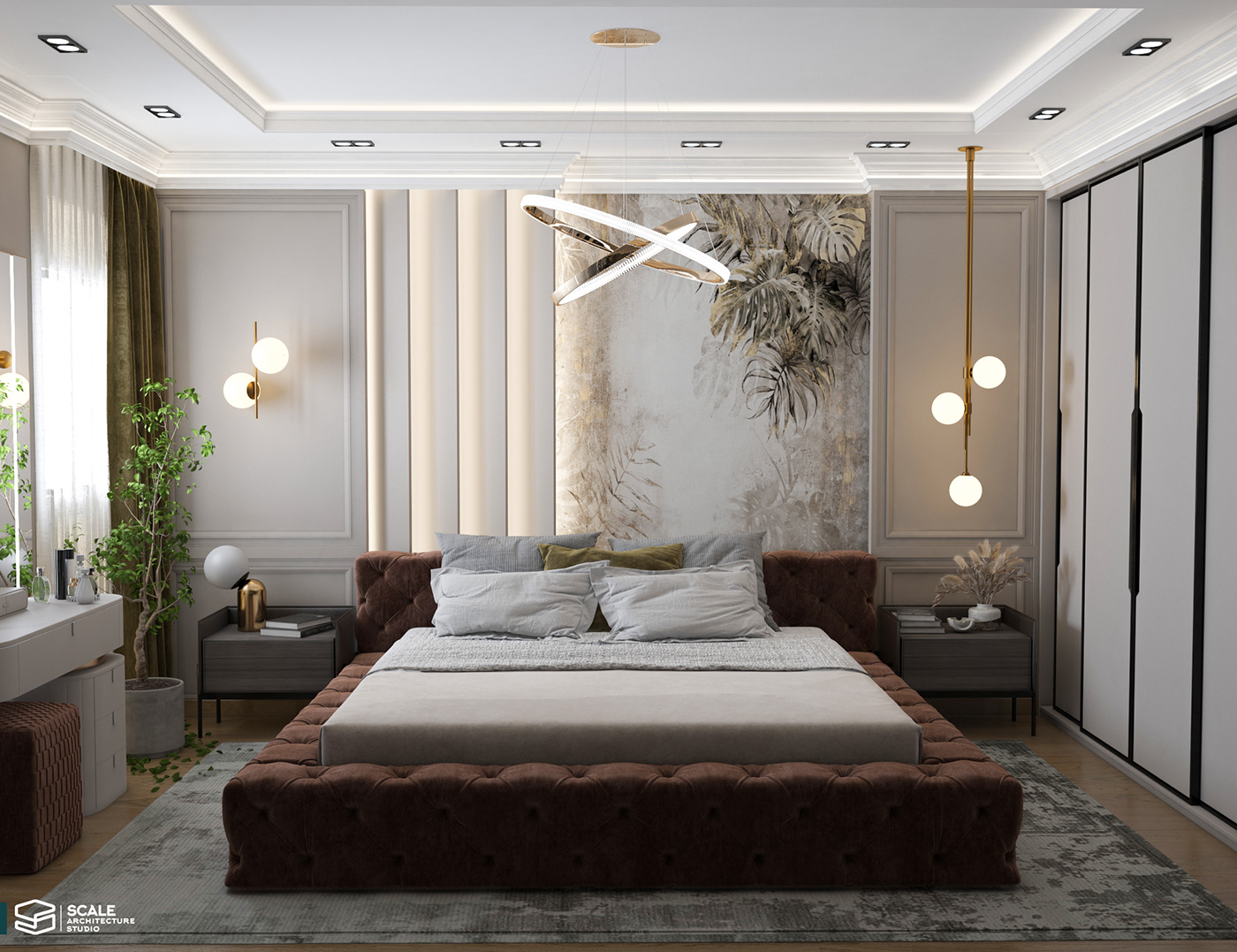 modern guest bedroom on Behance