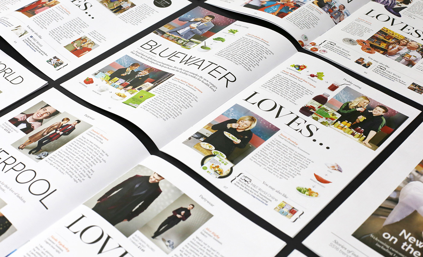 print magazine marks and spencer M&S publication content Layout B2E online content video
