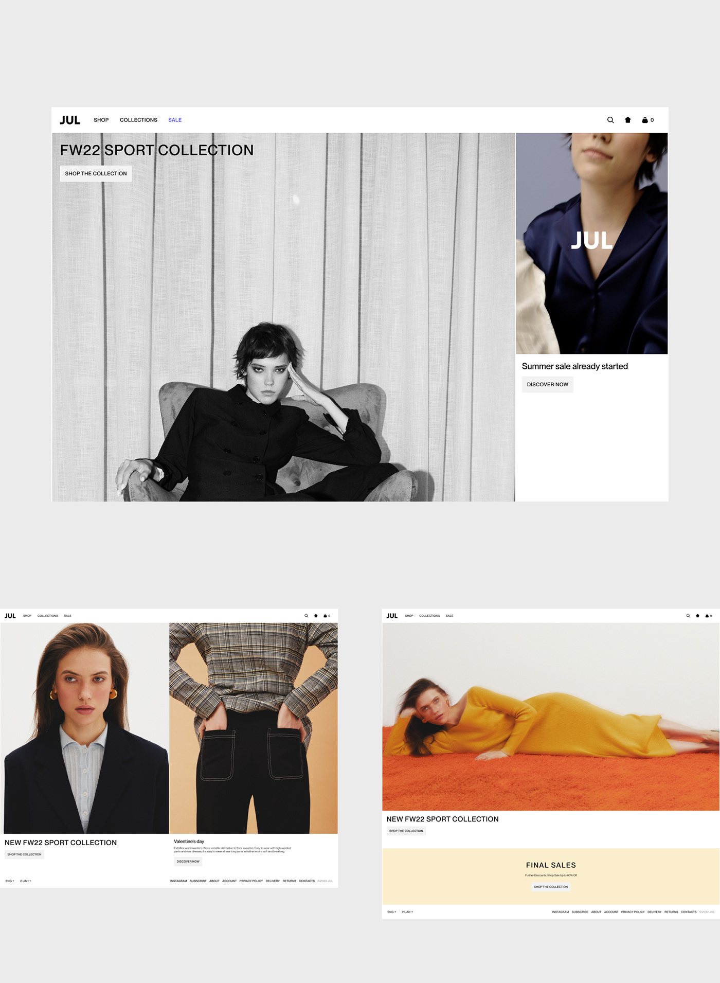 Clothing e-commerce Figma shop store ux ux/ui Website