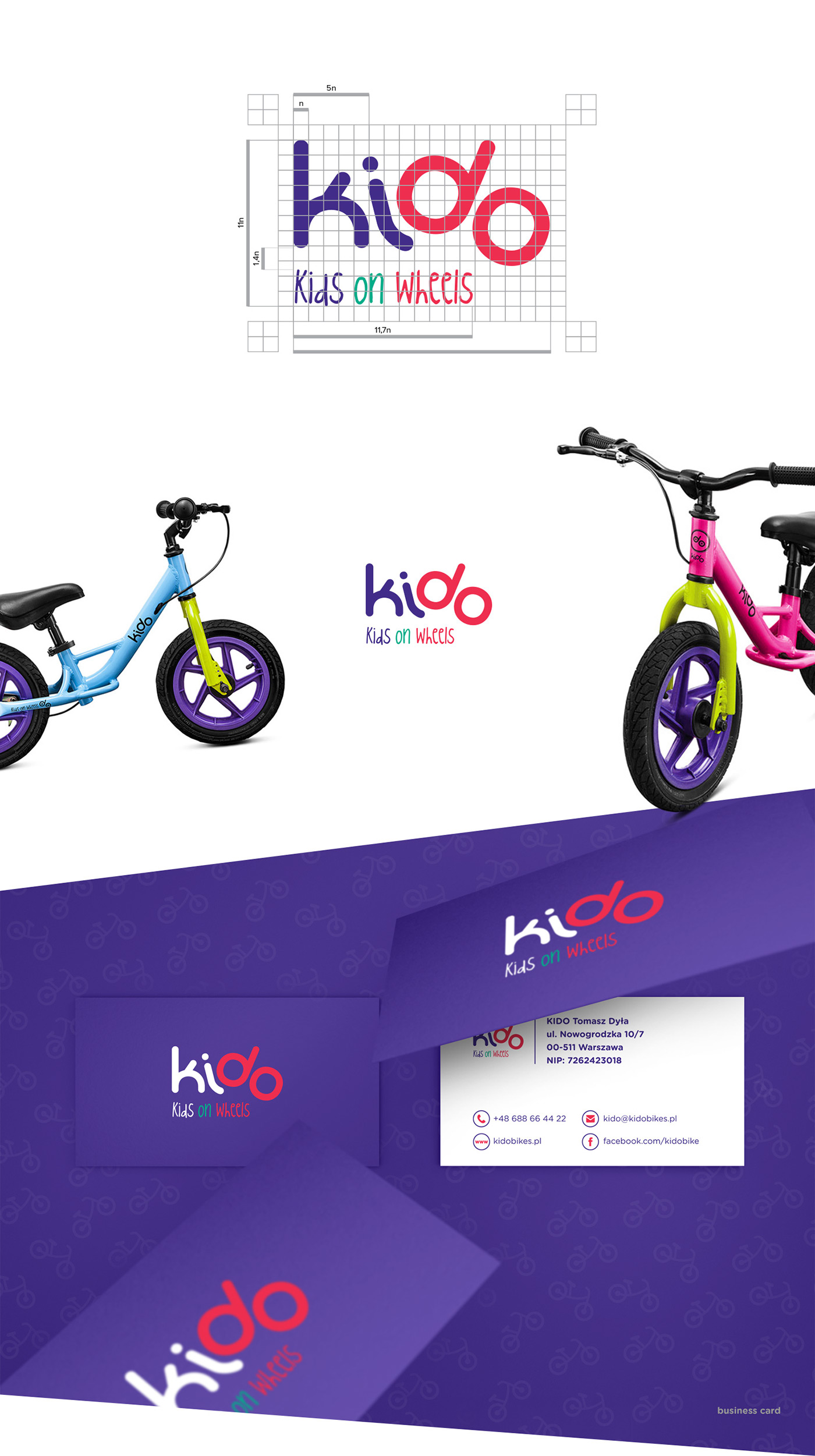 logo brand branding  identity Logotype purple kids Bike Brand Design