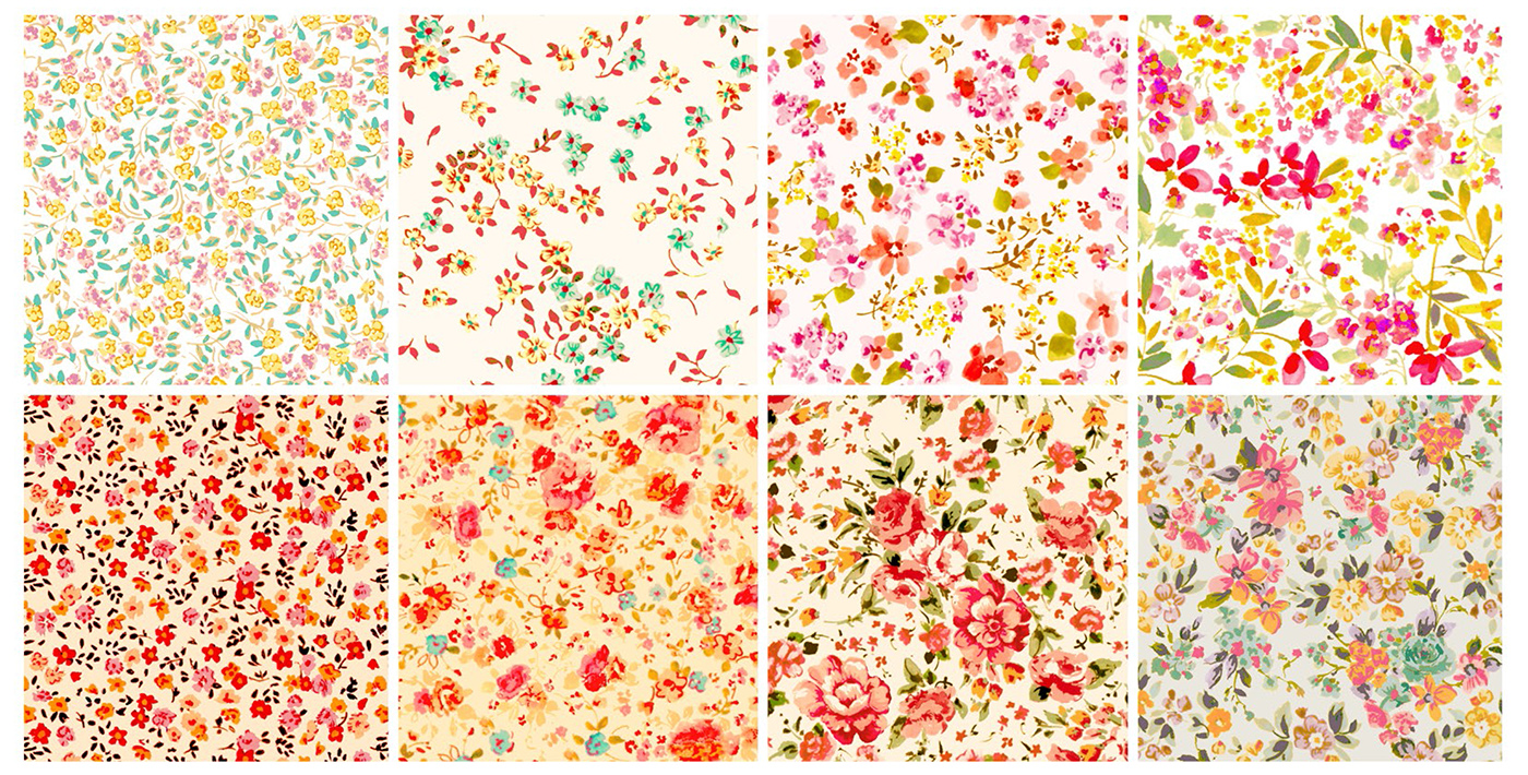spring Flowers colorful Liberty print Textiles