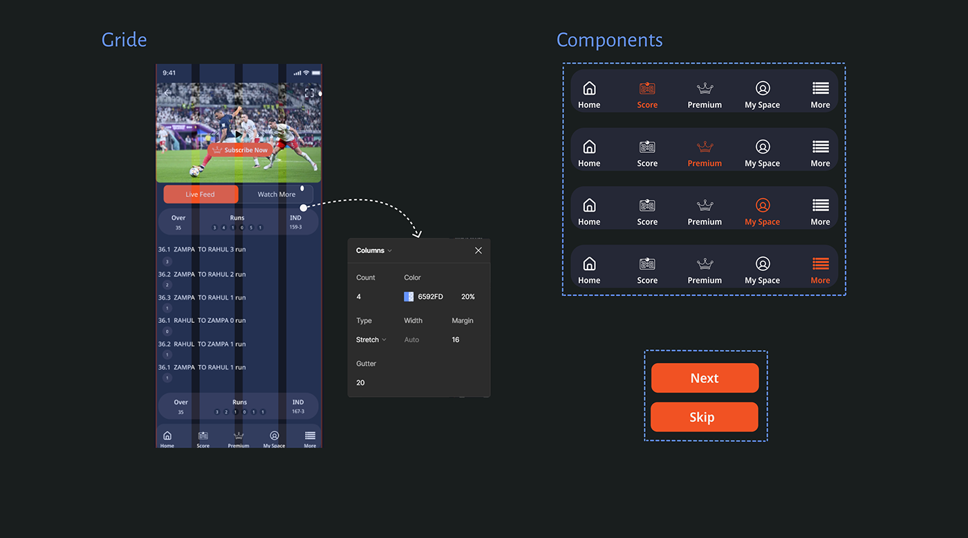 UI UX Case study Sports Design Sports Streaming Figma live stream Sports App UI/UX ui design