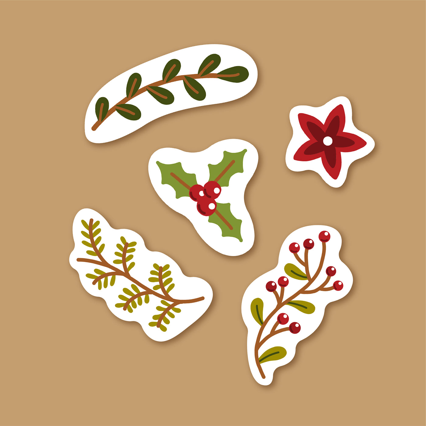 cake Christmas cookies ILLUSTRATION  lettering merchandise post card stationary sticker pack typrist