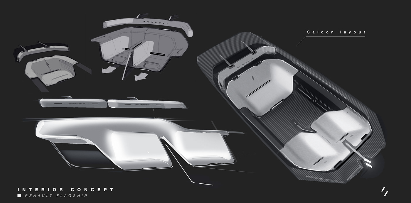 automotive   car CGI concept Interior luxury renault Render