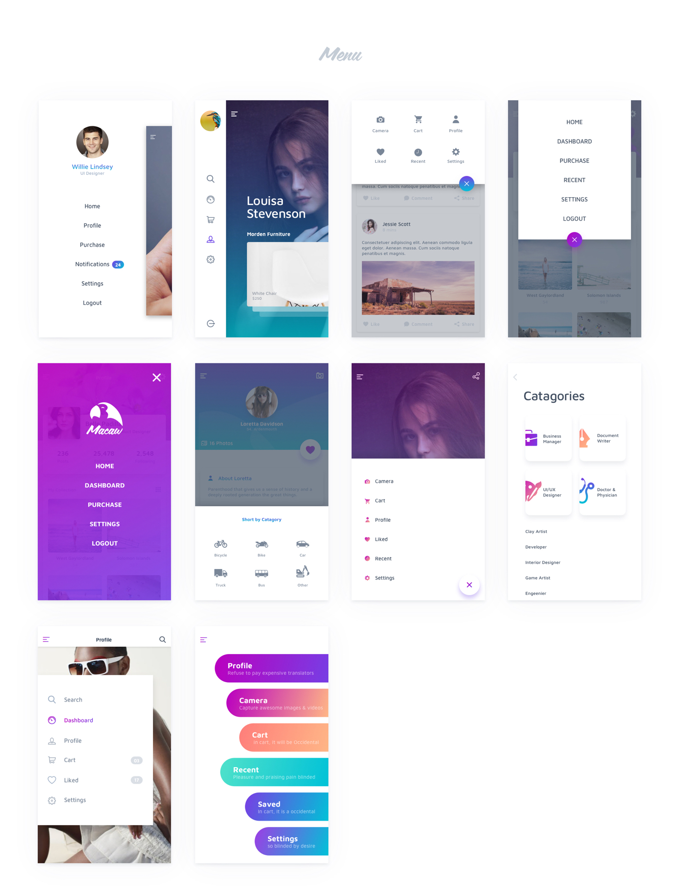 UI ux kit wireframe creative color clean mobile iphone android