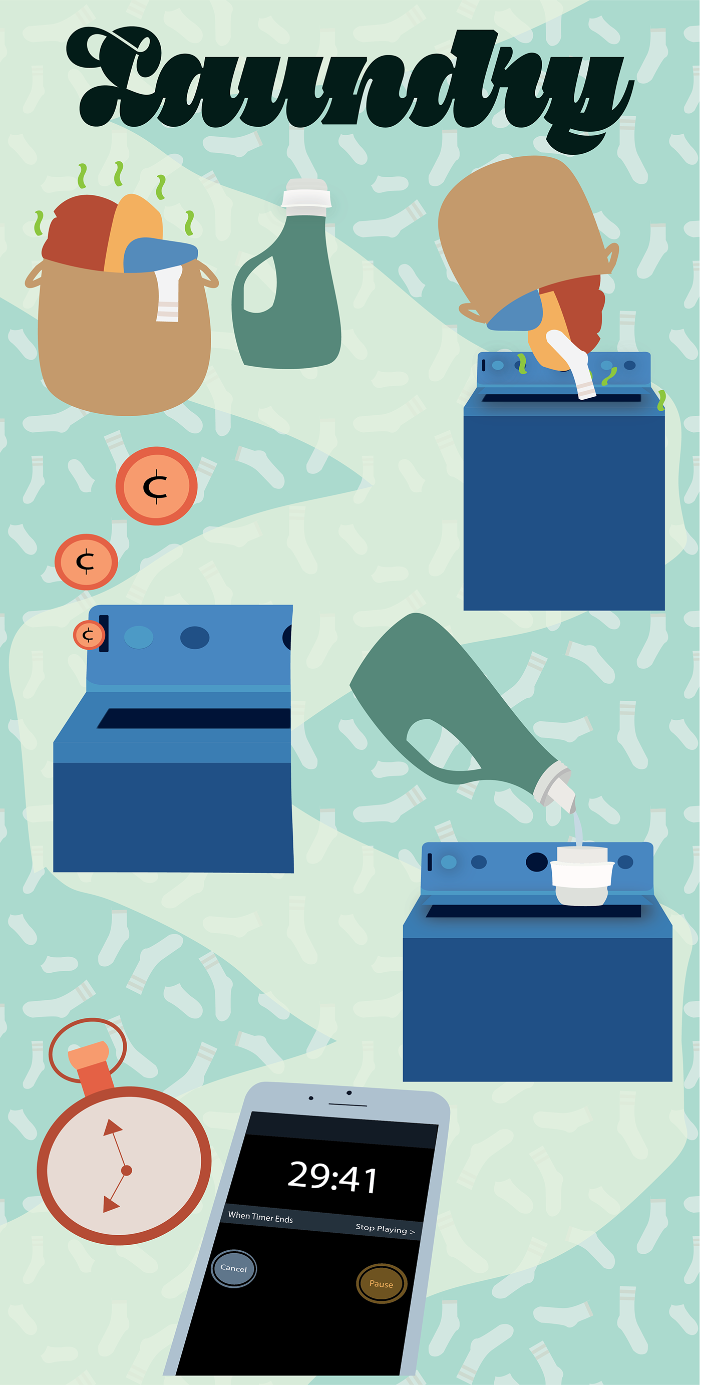 college dorm Illustrator infographic laundry Laundry infographic