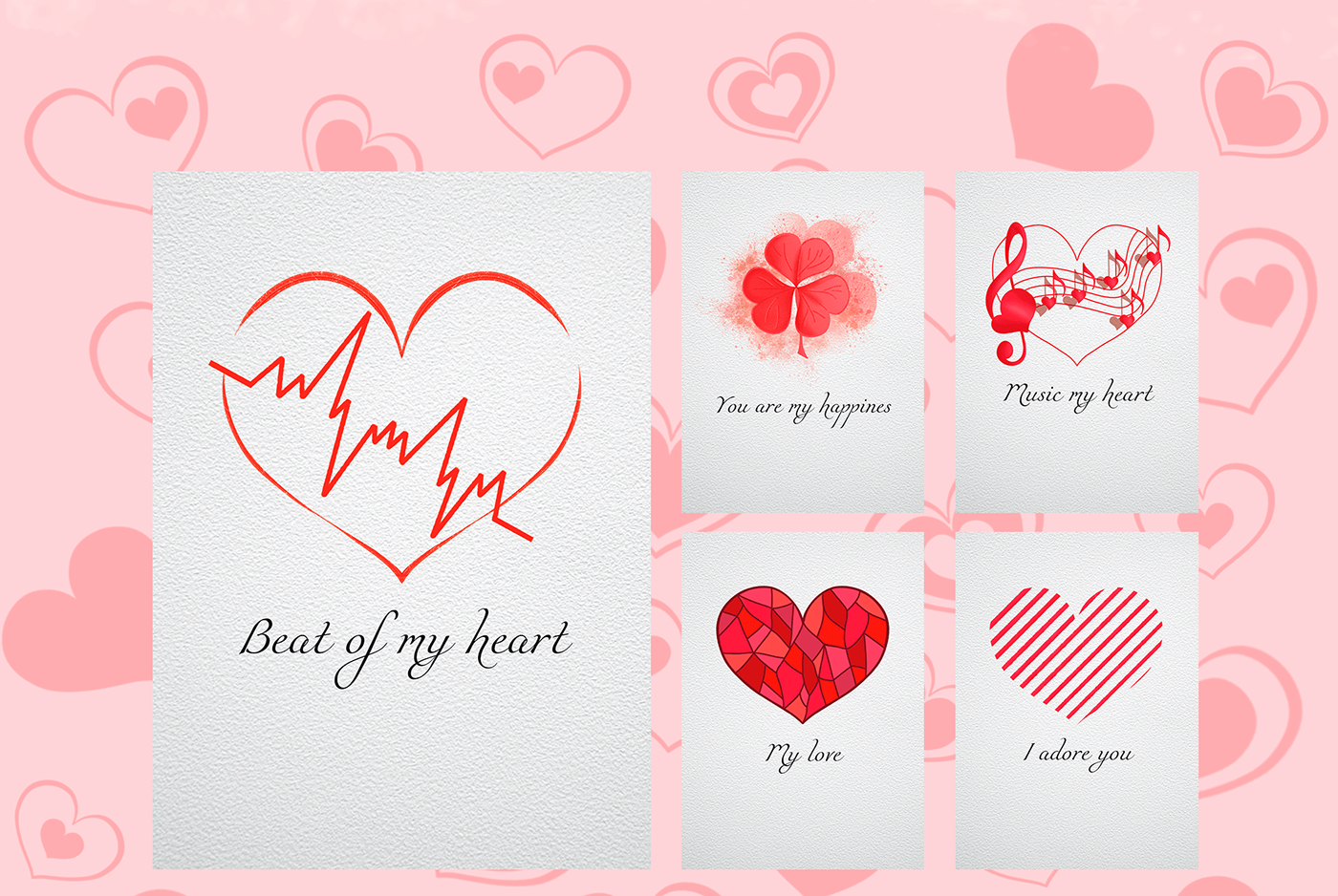love stickers merch design postcards St Valentine's Day Valentine's Day ДеньСвятогоВалентина card design cards hearts logo