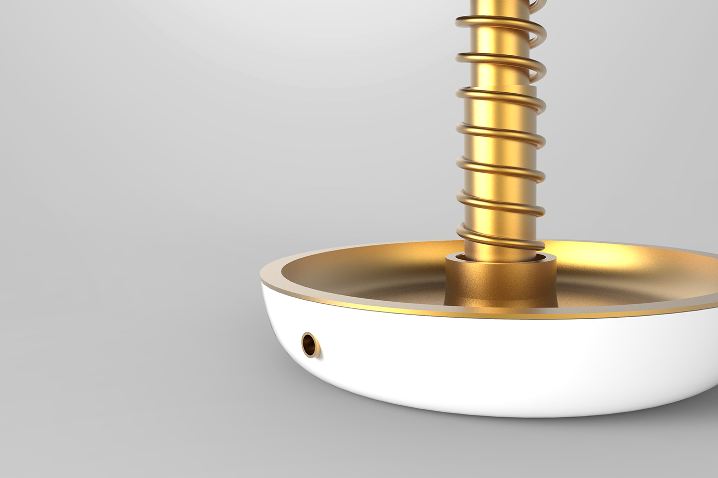 Renderings keyshot Lamp wake-up alarmclock gold White product design student