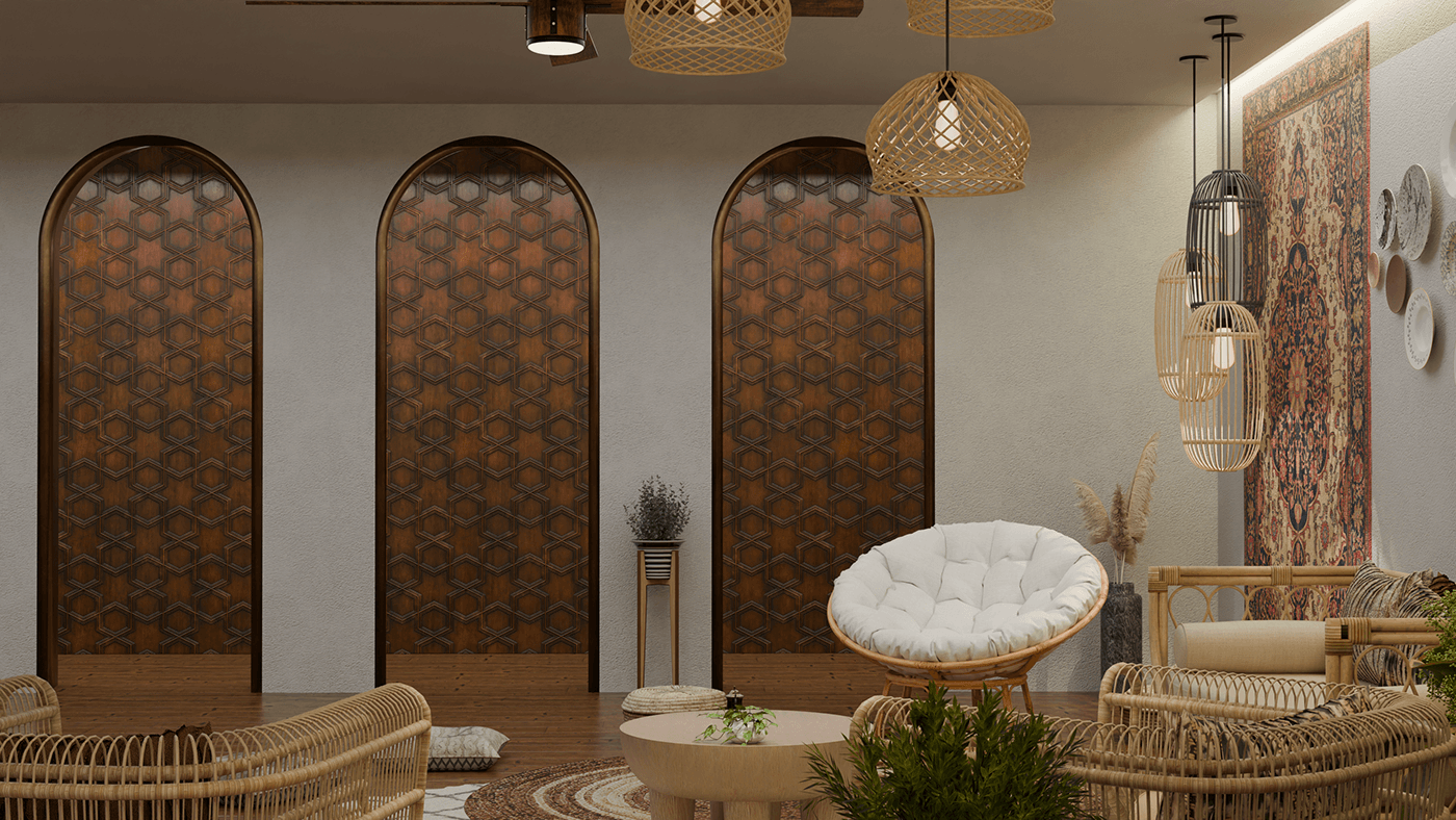 oriental turkish lounge salon interior design  plate