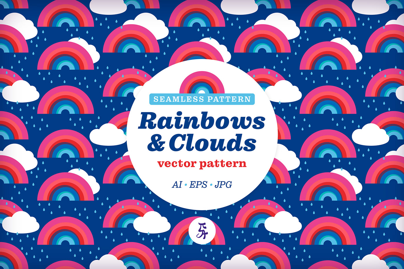 pattern vector Retro seamless pattern kids clothing rainbow Scandinavian fabric