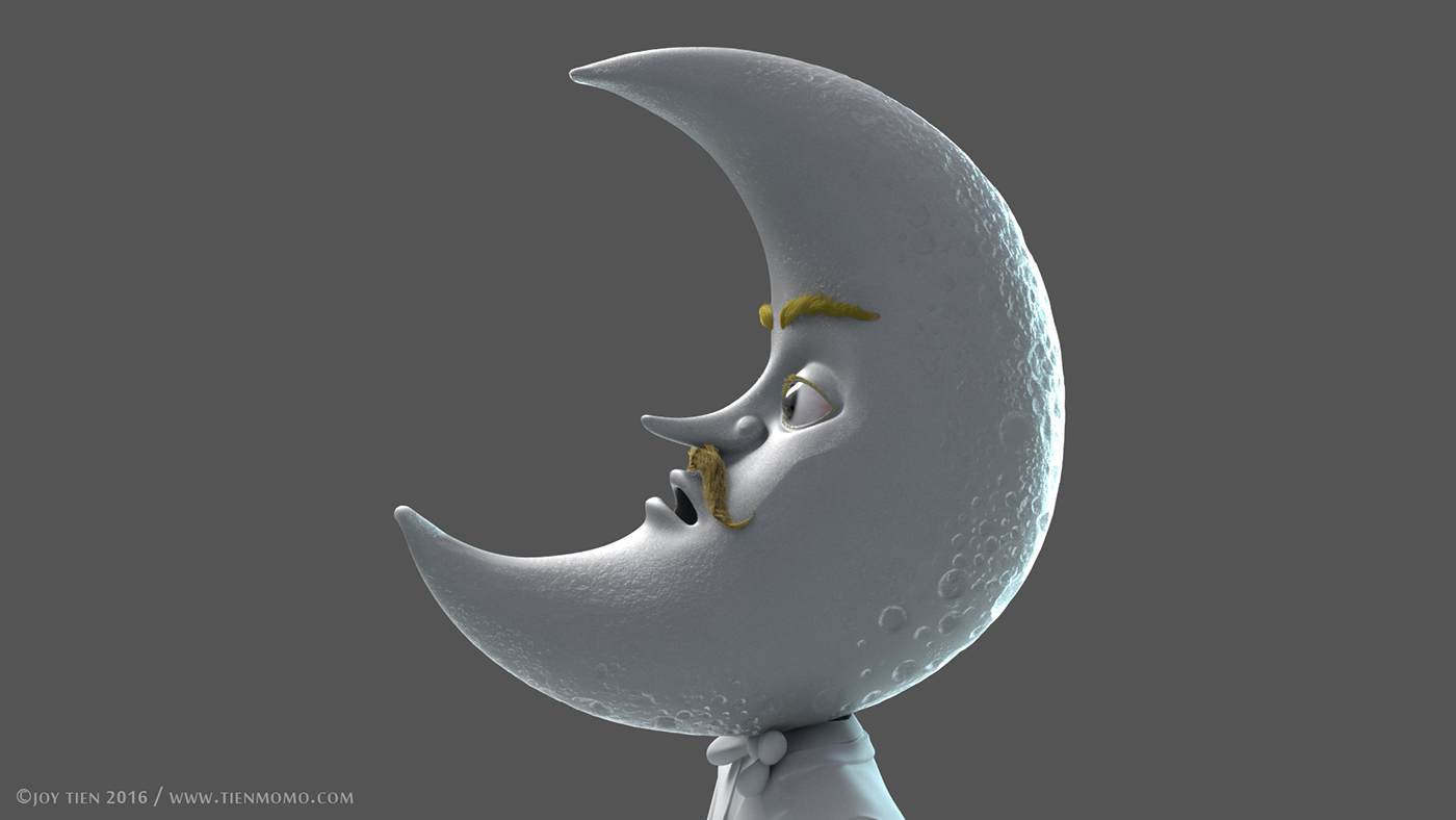 character look development CG V-ray moon Character Mr. Moon