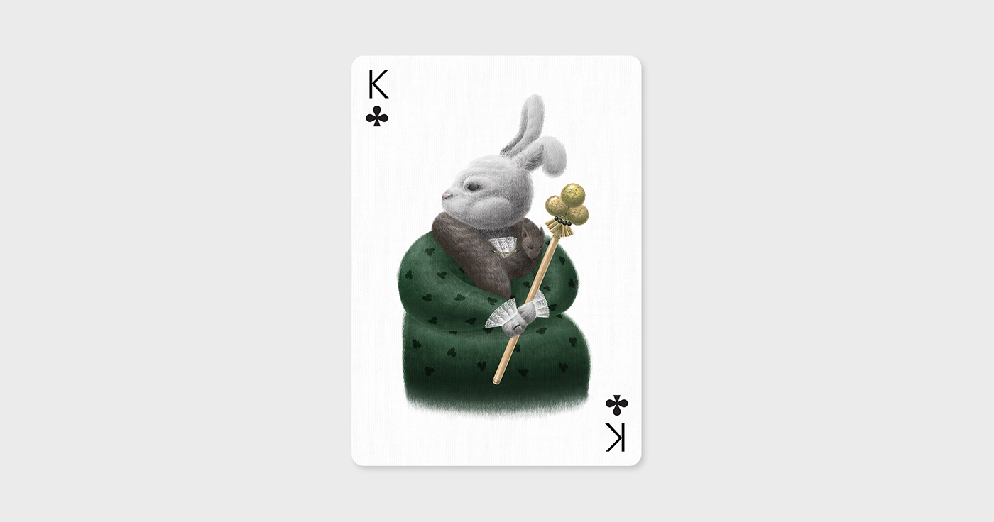 illust card clubs clover rabbit Drawing  PlayingArts king