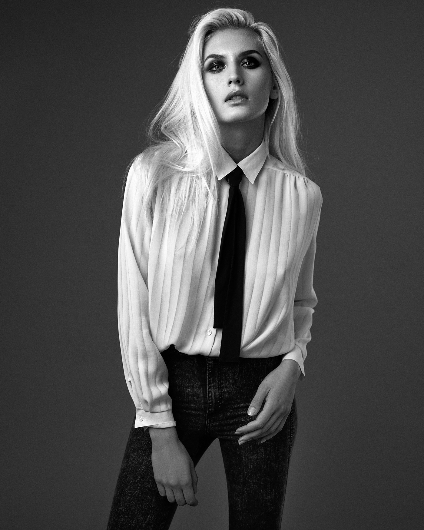 blonde model black and white studio test shoot franjo matkovic Hot Beautiful underwear