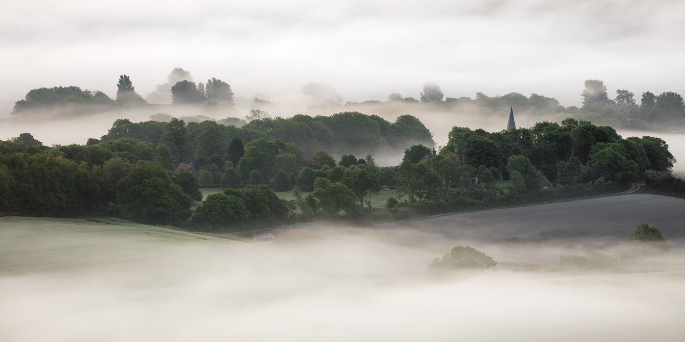 Landscape fog mist england sussex south downs hills valley Vapour DAWN Sunrise diffuse