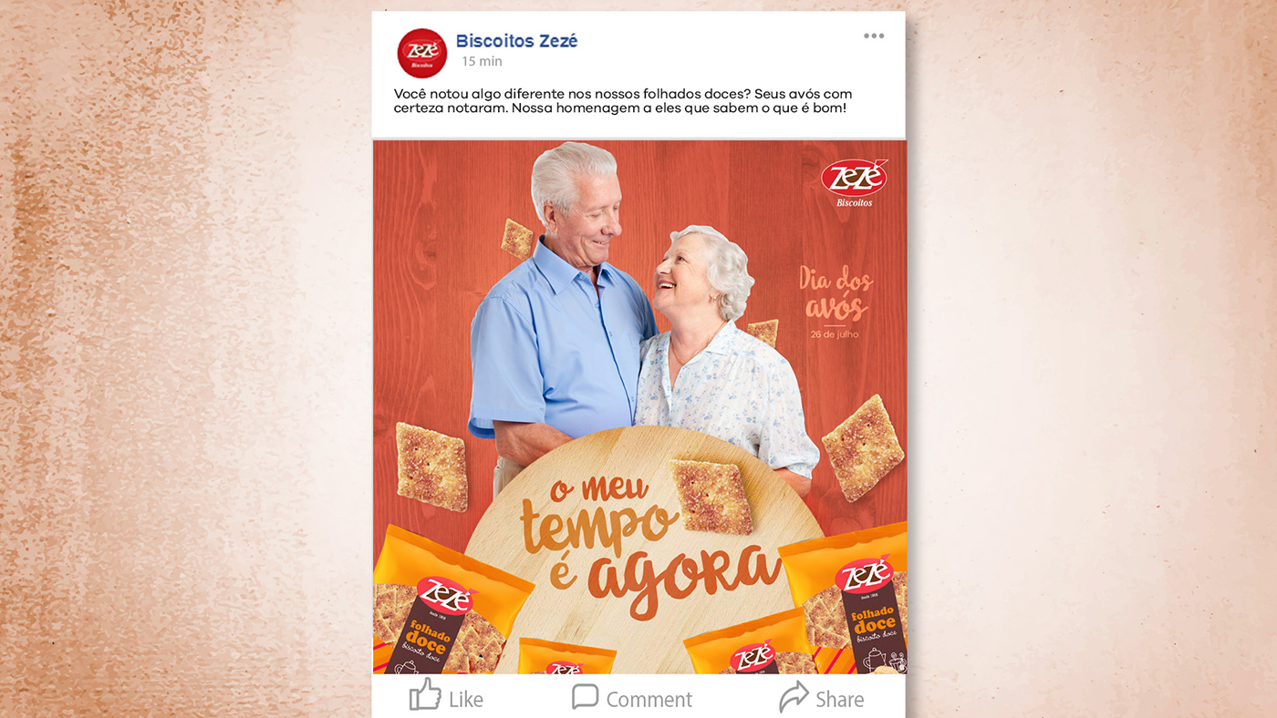 campanha Redes Sociais marca zezé Direção de arte social media comida design gráfico ação