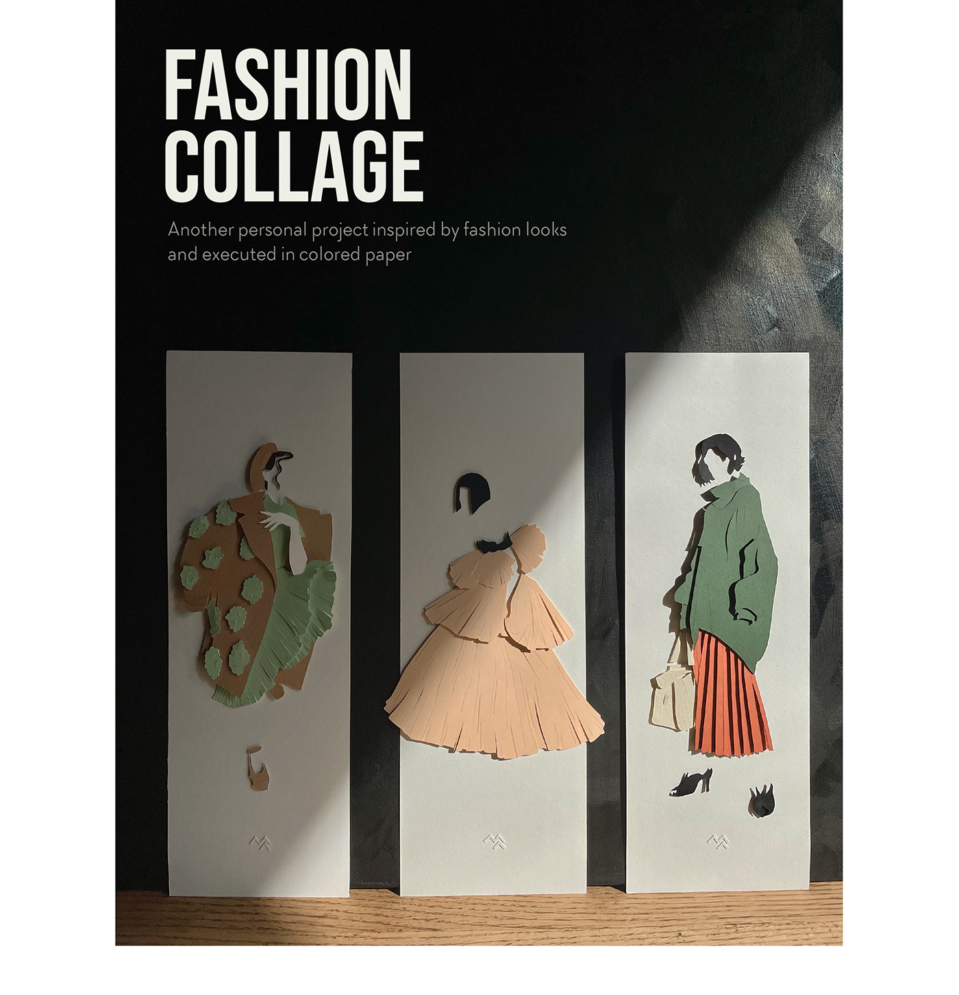 dress fashion illustration paper art paper craft paper cuts-out street style