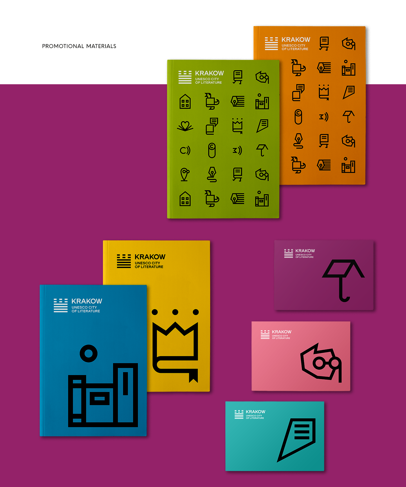 krakow UNESCO literature logo branding  city icons book festival visual identity