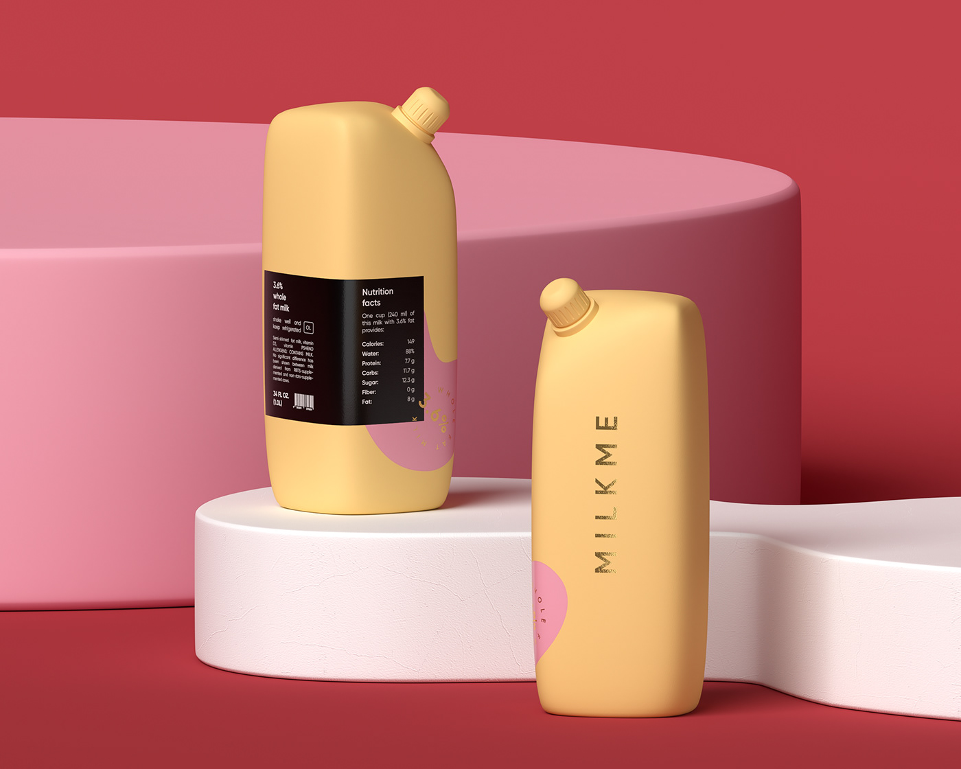 branding  color colour design dimension milk minimal Packaging product