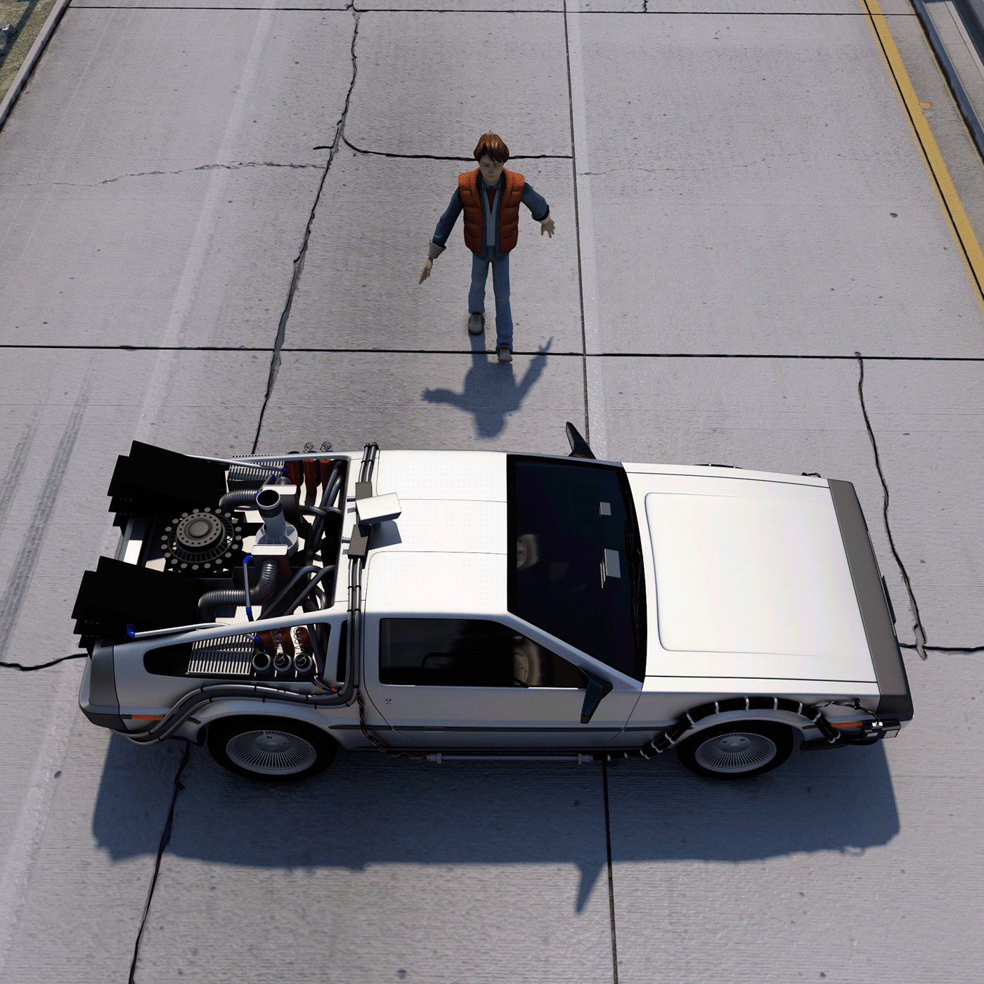 3D 3dsmax 3dvisualization CGI compositing DeLorean maquinadeltiempo Supercars timemachine vray