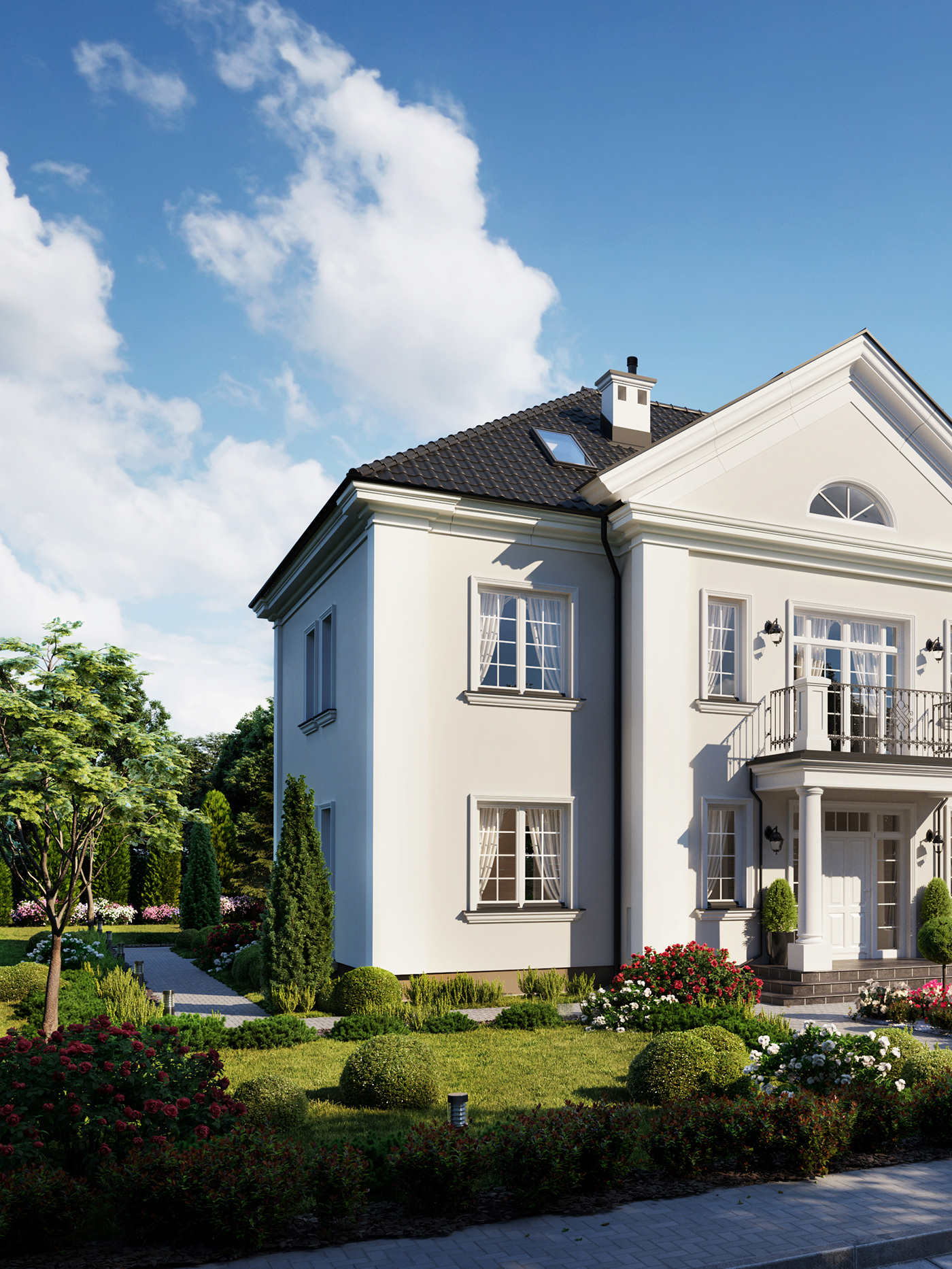 house home Classic Style exterior modern home archviz visualization 3D Render