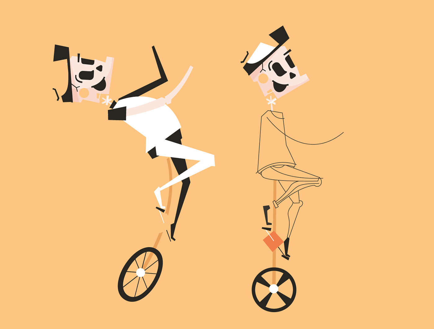 Circus unicycle loop Bike clown juggling juggle skeleton creepy gif