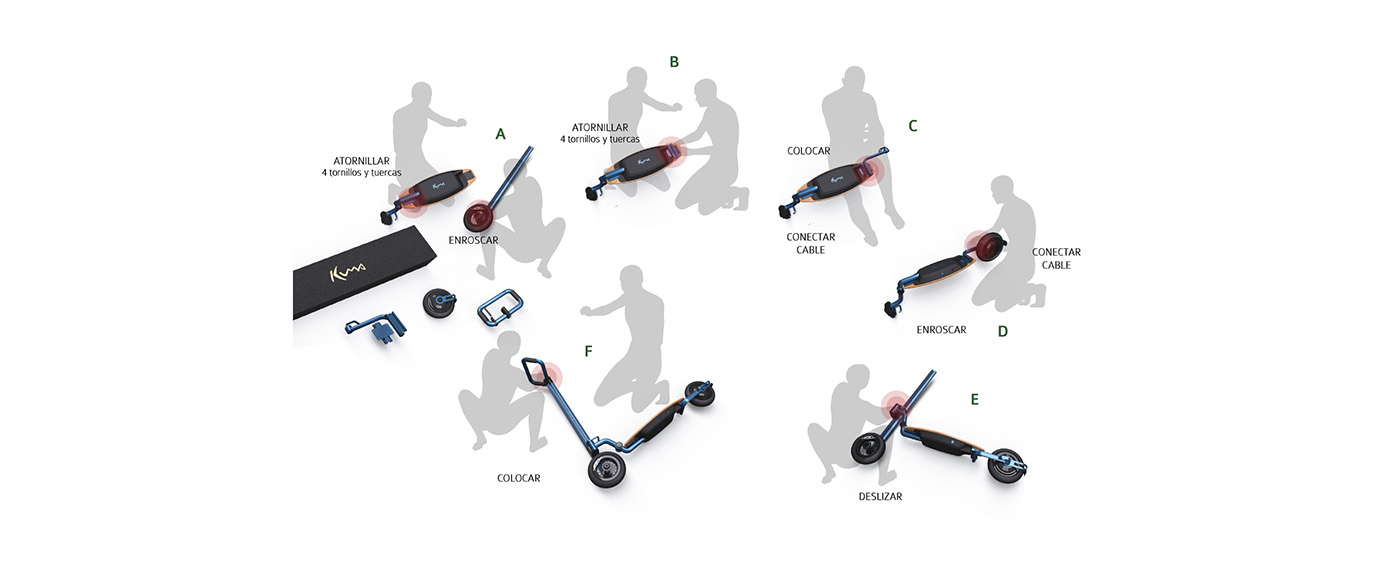 electric Scooter transportation concept design skate movility Urban eco