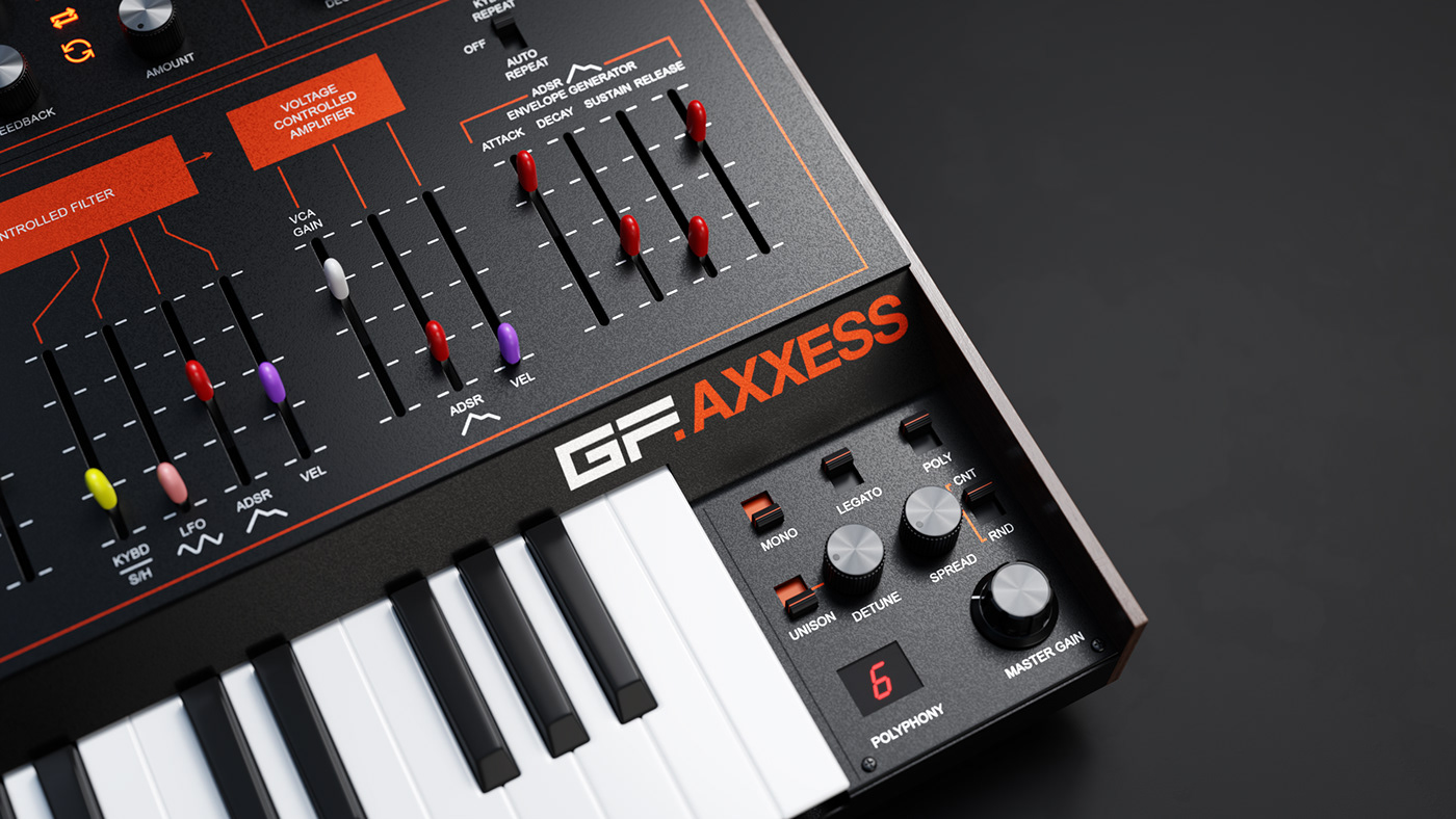3D model рендер animation  music SYNTH synthesizer gforce AXXESS GForceSoftware