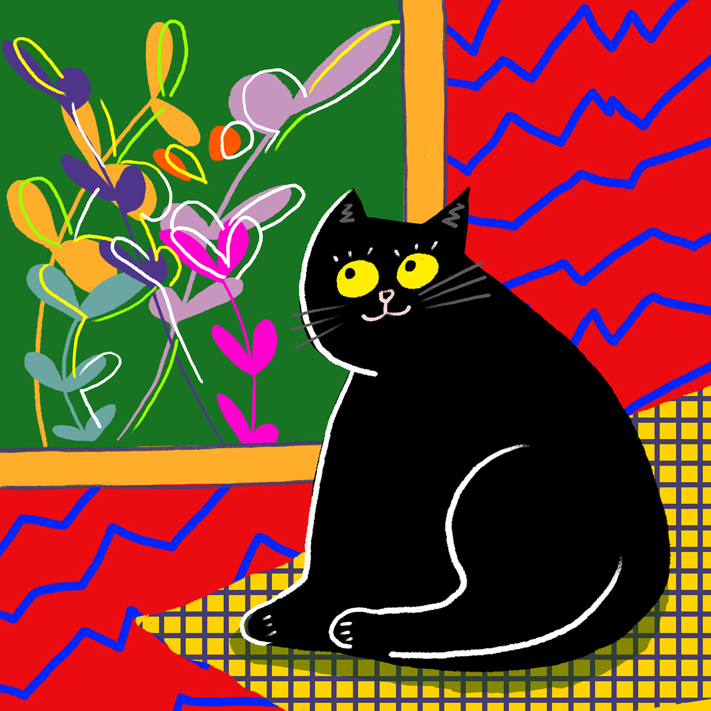 Cat matisse ILLUSTRATION  collage color animal book picturebook Kidsbook
