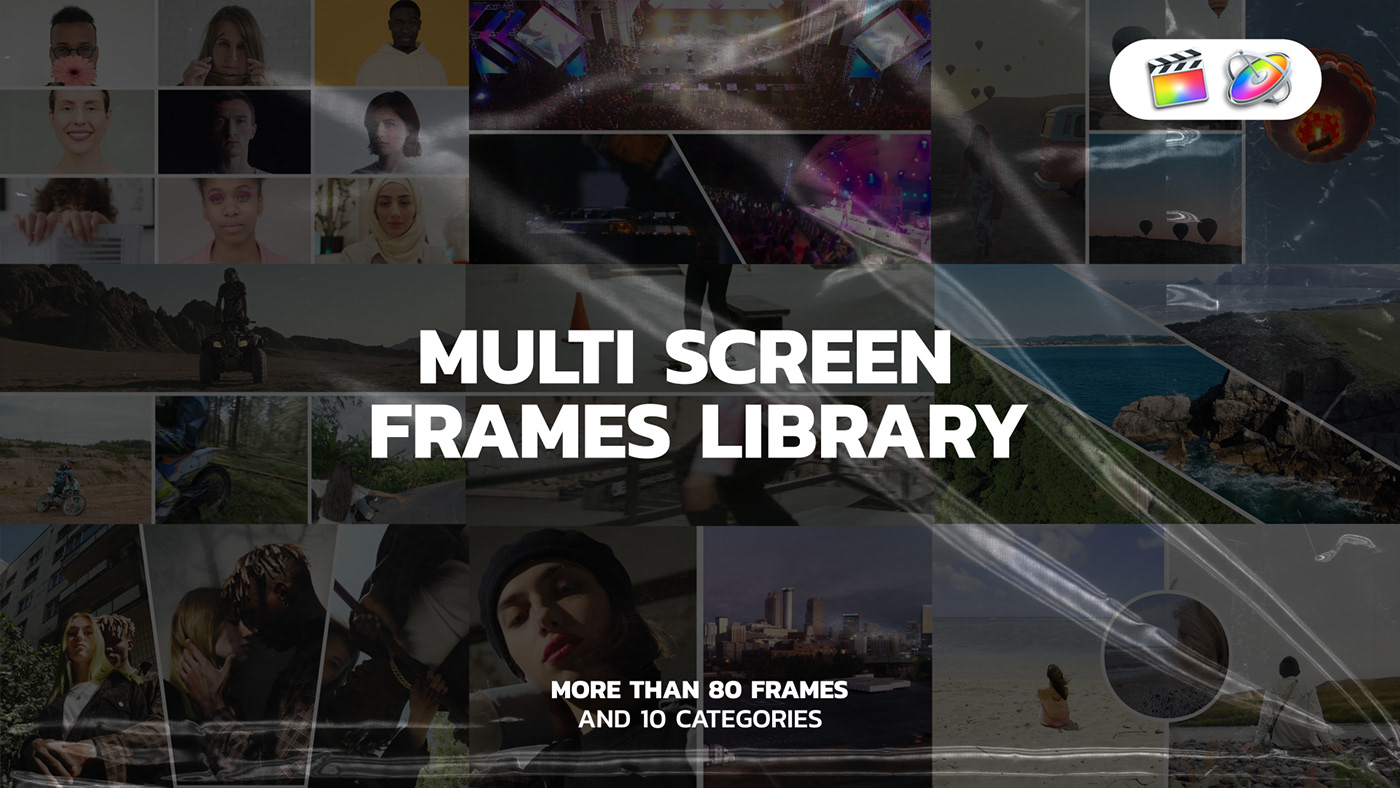 Multi Screen Frames Library - 5 Frames for Apple Motion and FCPX - 10