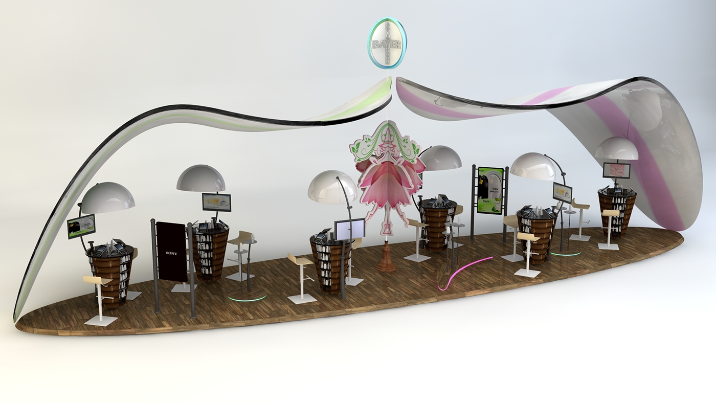 cosmetics booth 3D model Bayar cinema 4d Saudi Arabia