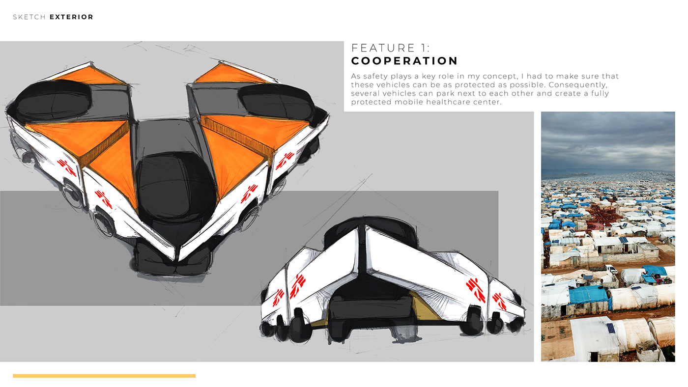 animation  automotive   car concept design healthcare mercedes MSF Syria Truck