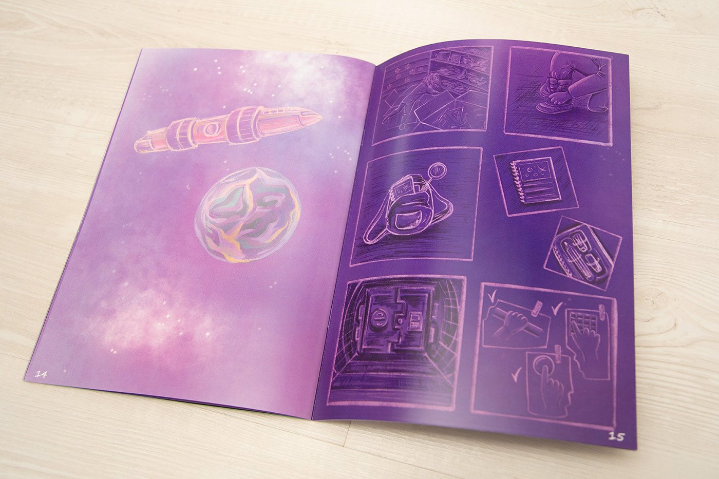 book illustration Digital Art  Graphic Novel ILLUSTRATION  Isolation silent book Space  Teremok comic strip comics