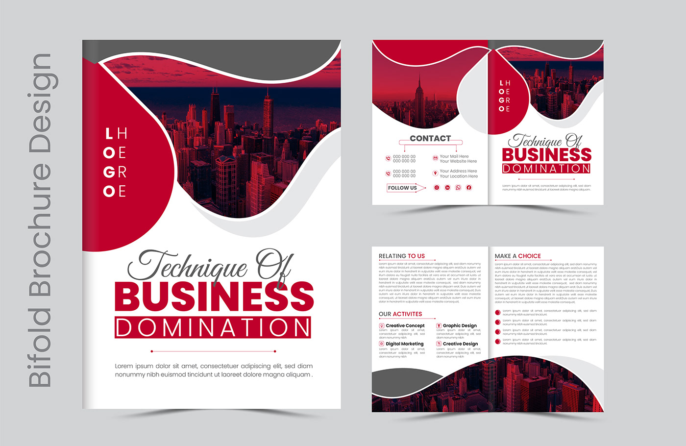 bifold brochure company profile brochure design Layout magazine typography   vector Brand Design identity visual