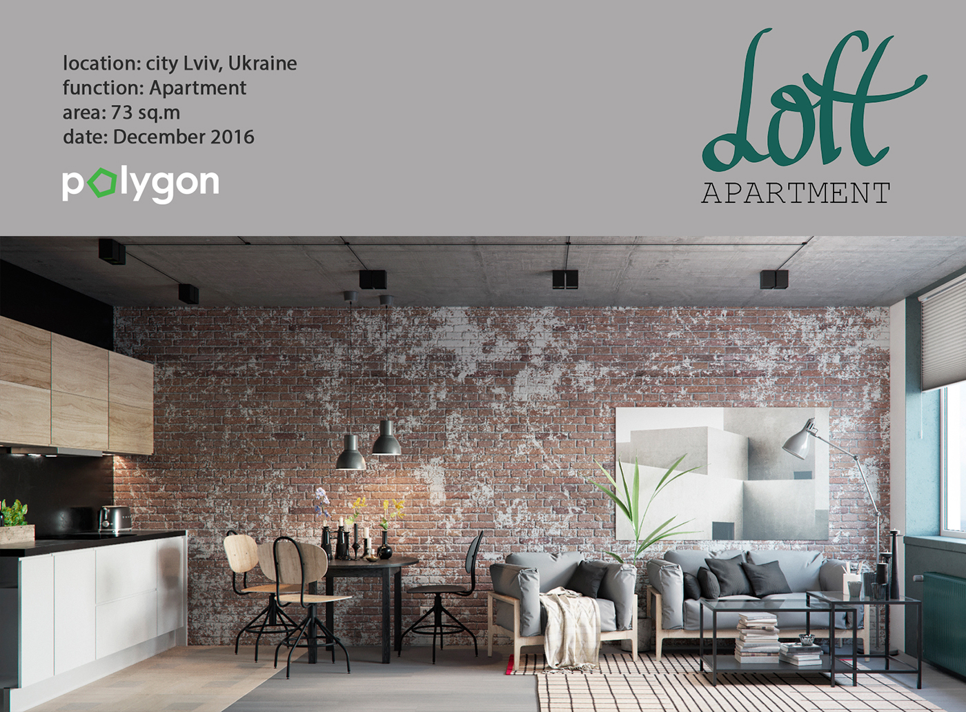LOFT Interior polygon polygon_arch_and_des apartment green design cozy light Good