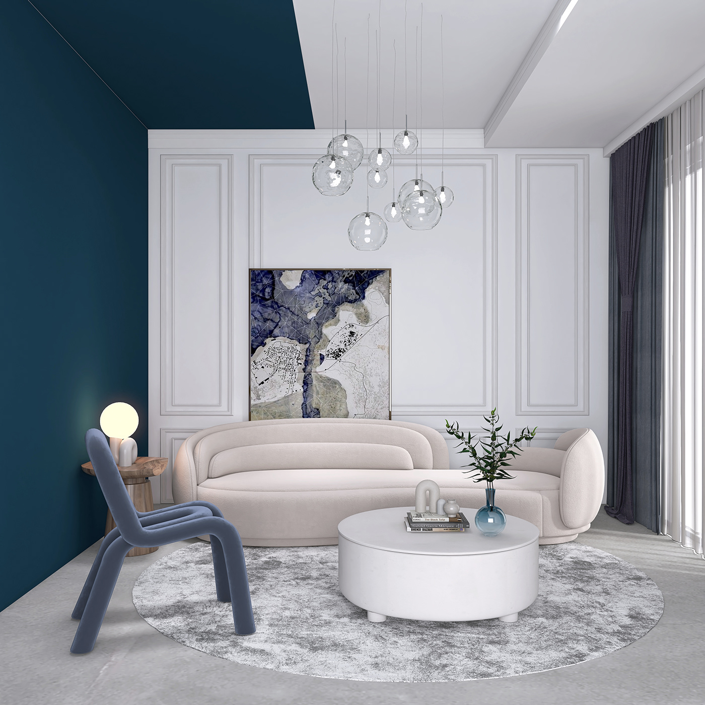 design interior design  Render visualization modern 3D Behance portfolio art