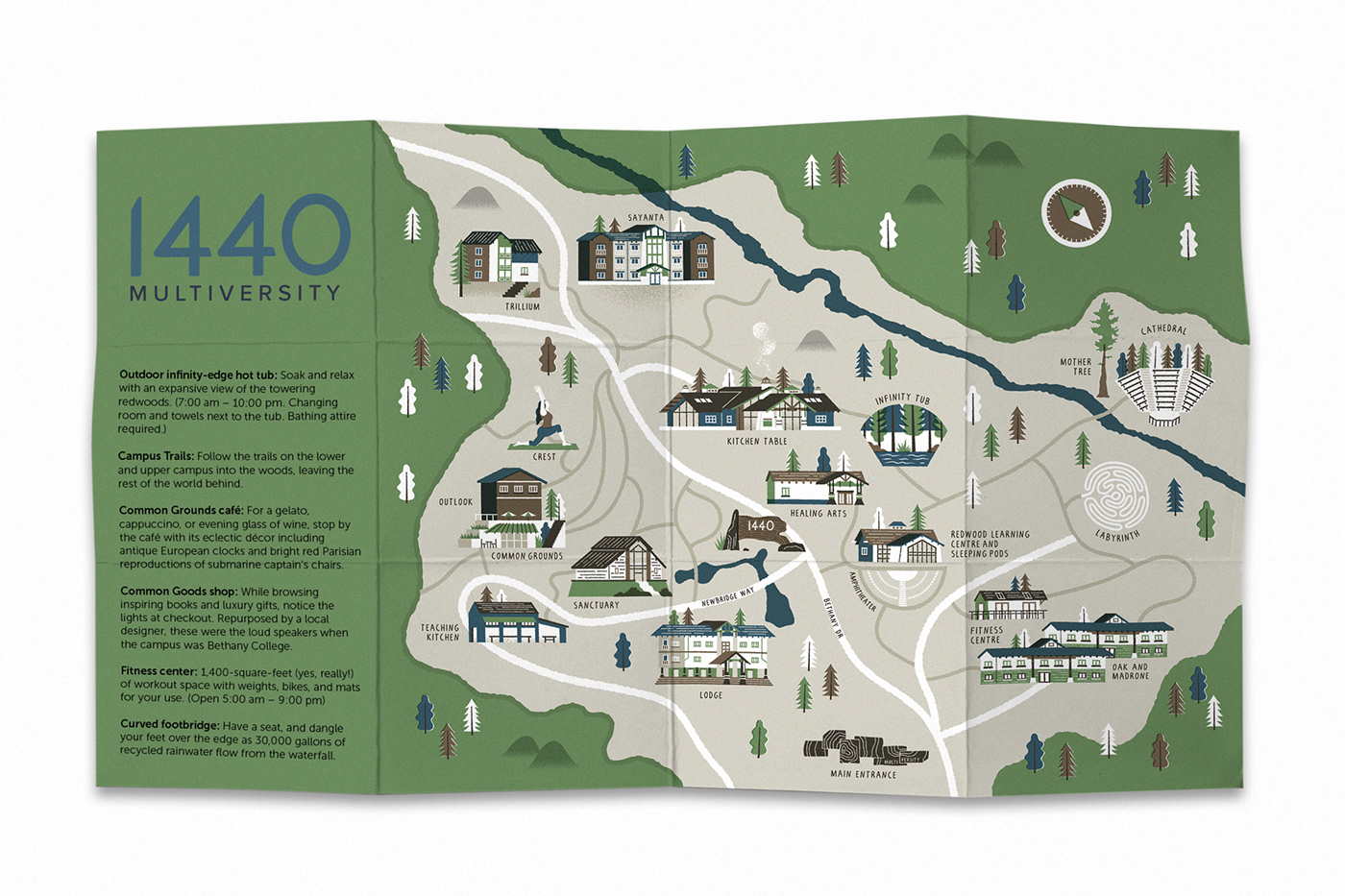 campus cartography design ILLUSTRATION  map Nature typography   wayfinding woods