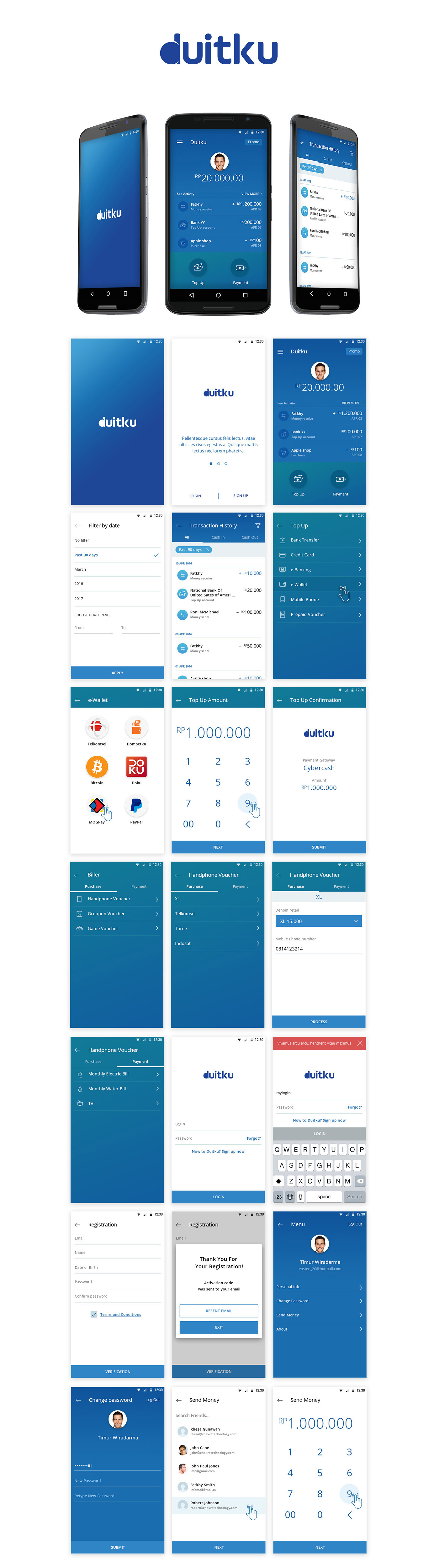 Duitku UI/UX Mobile app mobile app design finance banking operations user interface mobile interface devops development