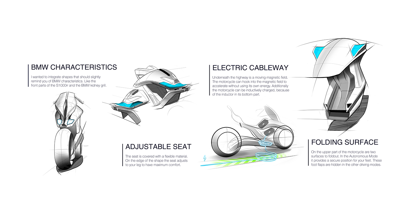 motorcycle BMW motorrad concept future Transportation Design motorcycle design Project scenario
