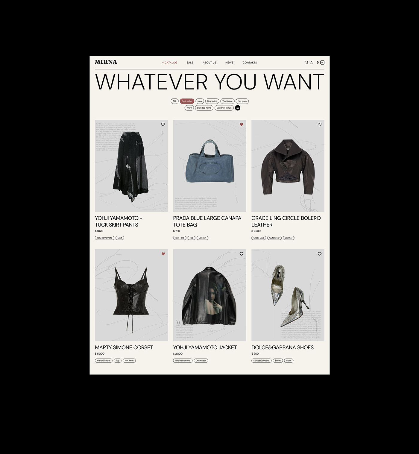 Clothing Figma store Style UI/UX vintage Website