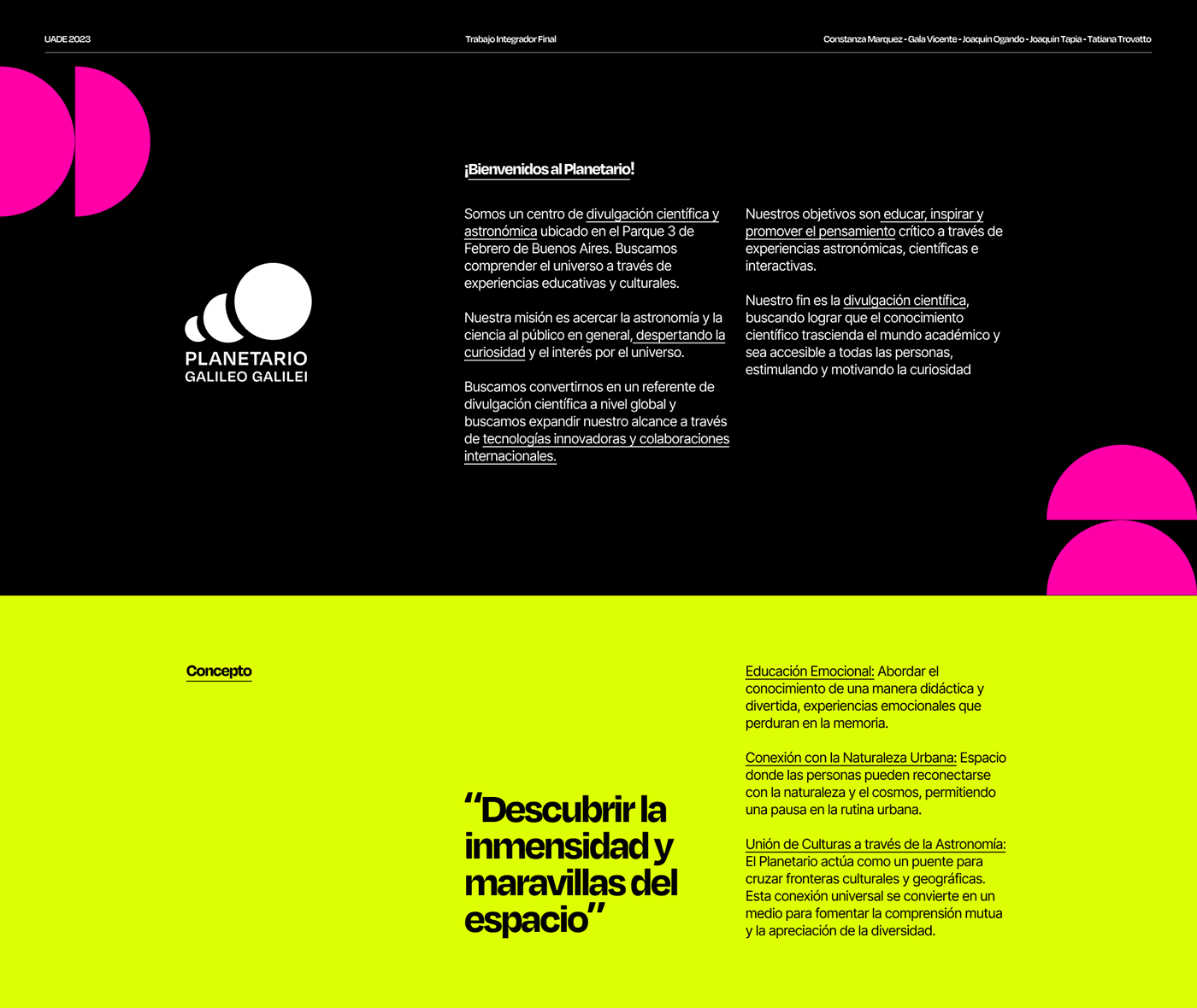uade tesis Planetario visual identity Logo Design adobe illustrator graphic design  institucional identidadvisual