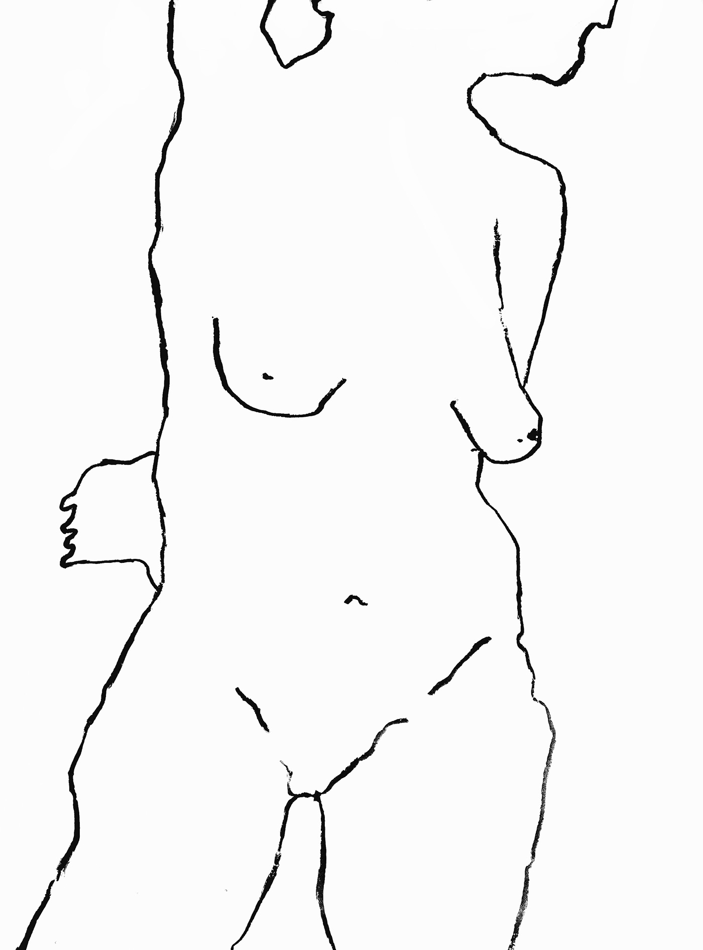 line simple Contour figure figuredrawing study body